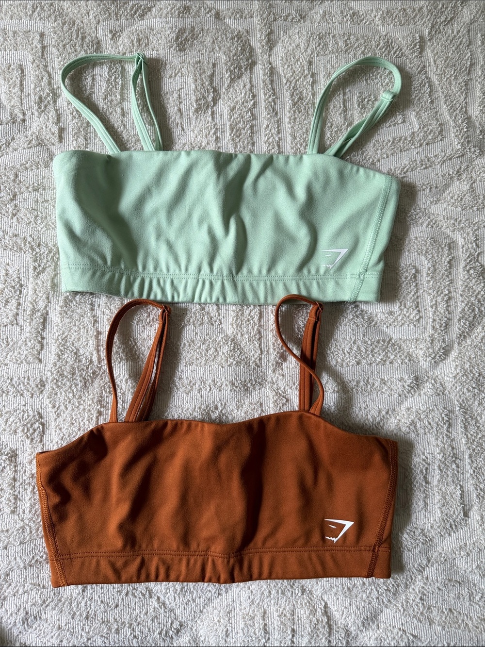 Gymshark Mint & Rust Square-Neck Bikini Tops